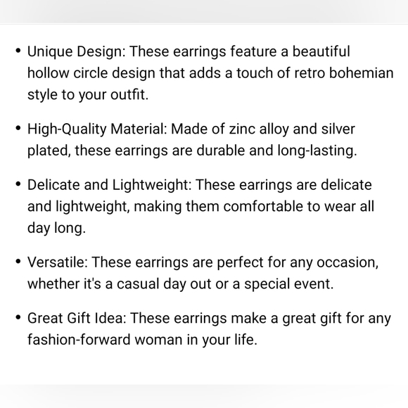 SILVER PLATED Retro Bohemian Style triple hoop drop earrings. - Picture 7 of 9